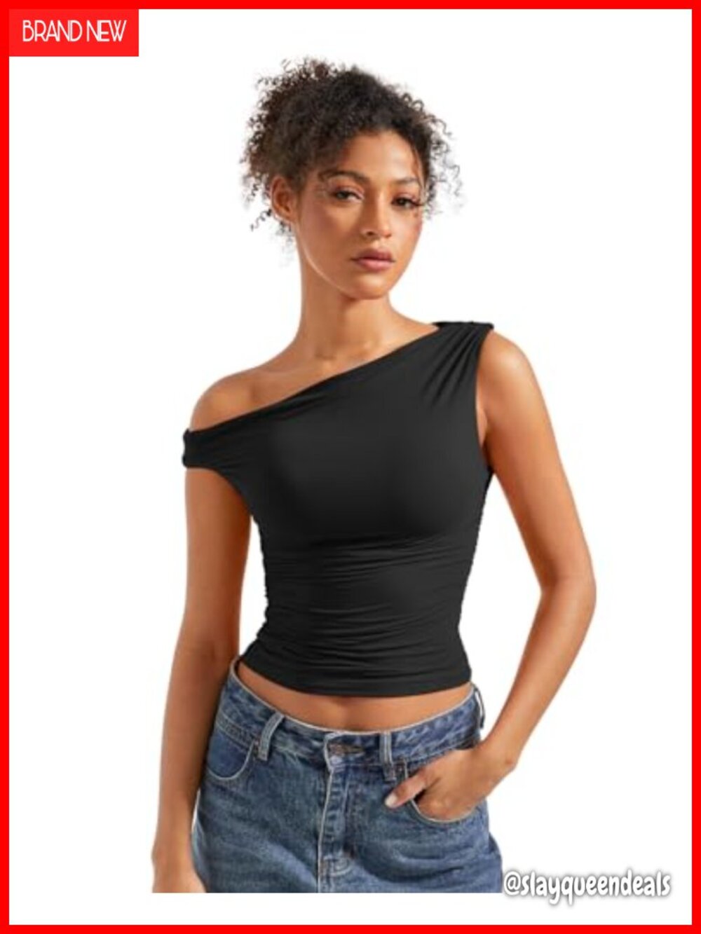 Off Shoulder Fitted Sleeveless Crop Top Ruched Boat Neck Double Lined Y2K